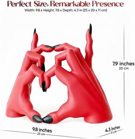 Devil Hands Gothic Resin Statue – Romantic & Alternative Unique Gift for Halloween or Valentine’s Day, Dark Home Decor – Design Patent Pending in Saudi Arabia