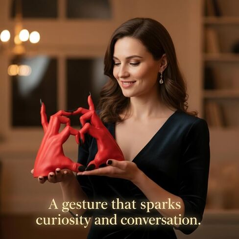 Devil Hands Gothic Resin Statue – Romantic & Alternative Unique Gift for Halloween or Valentine’s Day, Dark Home Decor – Design Patent Pending in Saudi Arabia