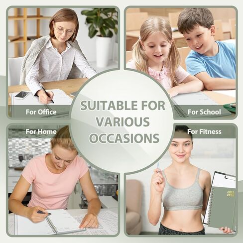 مخطط 2025-2026 للنساء والرجال، دفتر تقويم أسبوعي وشهري (يوليو 2025 - يونيو 2026)، غلاف فني حلزوني مخطط للطلاب مع علامات تبويب، جيب داخلي، A5 (6.3 بوصة × 8.5 بوصة) in Kuwait