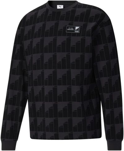 PUMA Mens Cordae Crew Neck Long Sleeve Casual Tops Casual - Black in Saudi Arabia