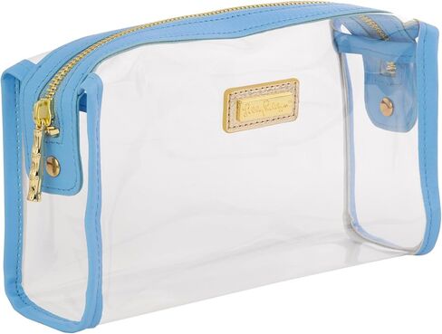 Lilly Pulitzer Clear Zipper Pouch, Cute Pencil Case for Adults, Travel Toiletry Bag, Small Pouch Bag for Supplies, Makeup or Toiletries (Via Amore Spritzer) in Saudi Arabia