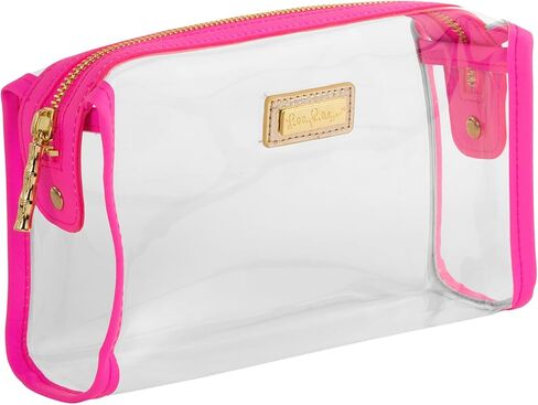 Lilly Pulitzer Clear Zipper Pouch, Cute Pencil Case for Adults, Travel Toiletry Bag, Small Pouch Bag for Supplies, Makeup or Toiletries (Via Amore Spritzer) in Saudi Arabia