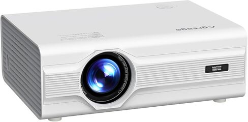 جهاز عرض، [تركيز تلقائي/6D Keystone] جهاز عرض مزود بواي فاي 6 وبلوتوث 5.2، 600 ANSI أصلي 1080P 4K4P يدعم شاشة 300 بوصة، جهاز عرض أفلام متوافق مع PowerPoint/HDMI/USB/عصا التلفزيون (أبيض) in Kuwait