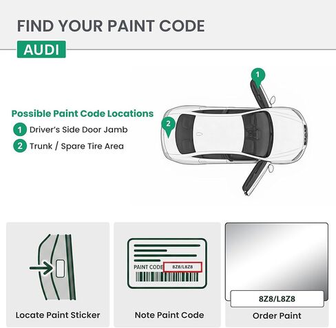 ERA Paints - 8Z8/L8Z8 - Brilliant Silver for AUDI Exact OEM Color Match Automotive Touch Up Paint for Cars - Scratch & Chip Repair for Metal & Plastic - Pro Kit - Made in USA in Saudi Arabia