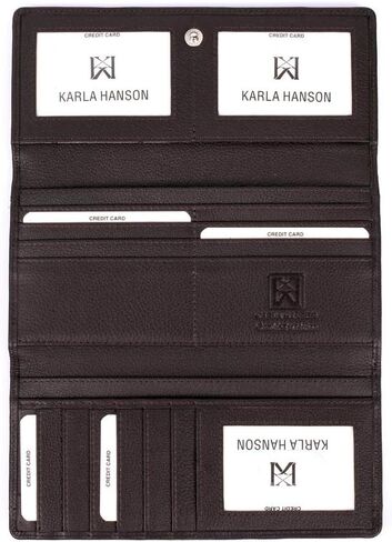 محفظة كارلا هانسون الجلدية ثلاثية الطي للسيدات من كارلا هانسون - اسبريسو in Kuwait