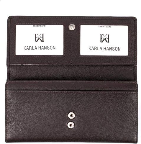 محفظة كارلا هانسون الجلدية ثلاثية الطي للسيدات من كارلا هانسون - اسبريسو in Kuwait
