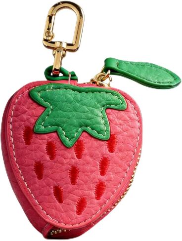 Coin Purse Keychain for Women, Cute Mini Leather Bag Charm & Coin Pouch, Small Fruit Wallet Keychain with Zipper (Pear) in Kuwait