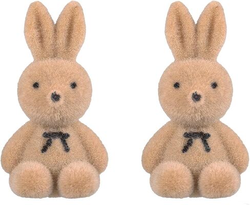 Easter Bunny Earrings for Women Cute 3D Lightweight Bunny Earrings Rabbit Stud Clip on Earrings Trendy Cartoon Plush Easter Earrings Unique Fashion Jewelry Accessories in Saudi Arabia