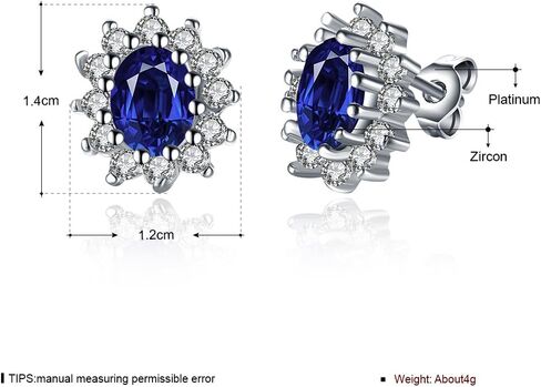 جوهرة الحجر الملك البيضاوي قطع الأحجار الكريمة الياقوت هالة الخطوبة أقراط الأزياء أقراط لزوجتها المرأة in Kuwait
