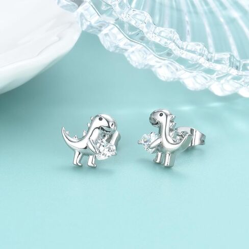 Dinosaur Stud Earrings for Women, Cute Dinosaur Gifts for Adults Girls Boys on Birthday Christmas in Kuwait