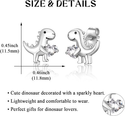 Dinosaur Stud Earrings for Women, Cute Dinosaur Gifts for Adults Girls Boys on Birthday Christmas in Kuwait