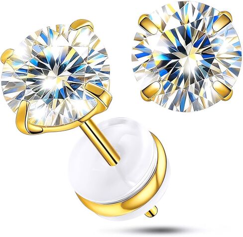 VOJO G23 Titanium Moissanite Stud Earrings, Hypoallergenic Earrings for Women & Men in Kuwait
