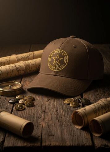 قبعة قسم الحرب، بنية عسكرية، نسيج قطني مضلع بنسبة 100%، تصميم تاريخي in Kuwait