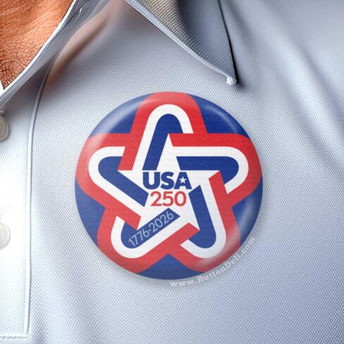 BUTTON DELI 25 Buttons with United States Flag and the USA 250 Semiquincentennial Revolution Celebration, Preppy Pinback Apparel Pins 1776-2026 - 841 in Kuwait