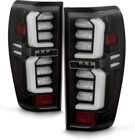 AKKON - Fits 2019-2024 GMC Siera 1500 2500HD 3500HD [Non-LED] Tube Bar LED Black Tail Lights Brake Lamps Pair Driver+Passenger in Saudi Arabia