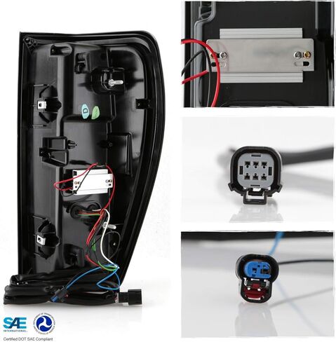 AKKON - Fits 2019-2024 GMC Siera 1500 2500HD 3500HD [Non-LED] Tube Bar LED Black Tail Lights Brake Lamps Pair Driver+Passenger in Saudi Arabia