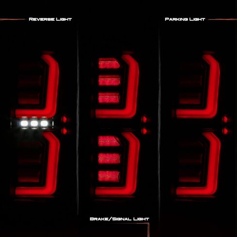 AKKON - Fits 2019-2024 GMC Siera 1500 2500HD 3500HD [Non-LED] Tube Bar LED Black Tail Lights Brake Lamps Pair Driver+Passenger in Saudi Arabia