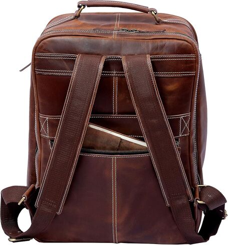 Retro Buffalo Leather Rucksack 17 Inch Laptop Backpack Travel knapsack College Book Hiking Bag, Birthday Business Travel Gift For Him in Saudi Arabia