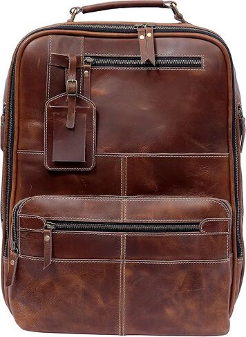 Retro Buffalo Leather Rucksack 17 Inch Laptop Backpack Travel knapsack College Book Hiking Bag, Birthday Business Travel Gift For Him in Saudi Arabia