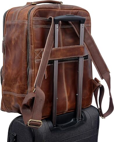 Retro Buffalo Leather Rucksack 17 Inch Laptop Backpack Travel knapsack College Book Hiking Bag, Birthday Business Travel Gift For Him in Saudi Arabia