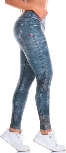 دراكون كولومبي لباس ضيق عالي الخصر للنساء | سروال يوجا ضيق وضيق من كروس فيت، العديد من الأنماط (Legjeanswest) in Kuwait