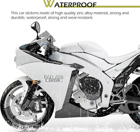 Car Bad Ass Edition Emblem, 3D Car Badge Decal, Auto Fender Bumper Hood Trunk Door Decal, Auto Exterior Essentials Accessories, for Vehicle Motorcycle SUV Truck (Sliver-Black) in Saudi Arabia