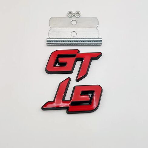 3D Metal GT Logo Car Front Grille Emblem + Grand Tourer Trunk Lid Badge Racing Sport Sticker Turbo Decal Replacement for Universal Vehicle, Car, SUV, Truck (Black Red) in Saudi Arabia