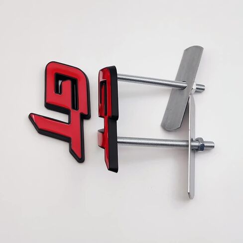 3D Metal GT Logo Car Front Grille Emblem + Grand Tourer Trunk Lid Badge Racing Sport Sticker Turbo Decal Replacement for Universal Vehicle, Car, SUV, Truck (Black Red) in Saudi Arabia