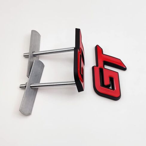 3D Metal GT Logo Car Front Grille Emblem + Grand Tourer Trunk Lid Badge Racing Sport Sticker Turbo Decal Replacement for Universal Vehicle, Car, SUV, Truck (Black Red) in Saudi Arabia