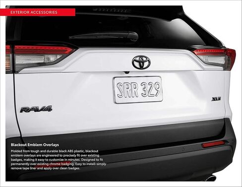 Genuine Toyota 2019 & Newer RAV4 Hybrid XLE Black Blackout Emblem Overlay Kit (PT948-42197-02) in Saudi Arabia