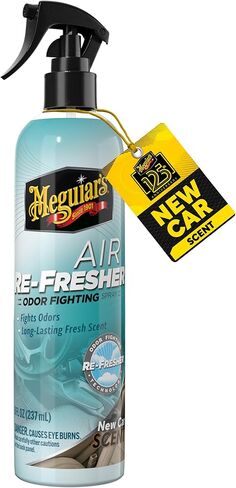 Meguiar's Air Re-Fresher Odor Fighting Spray - New Car Scent - Convenient Car Air Freshener that Instantly Fights Odors and Leaves Behind a Long-Lasting New Car Scent, 8 Oz Trigger Spray in Kuwait