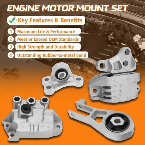 طقم تثبيت ناقل الحركة 4 قطع 68363756AA متوافق مع Jeep Renegade Compass Fiat 500X 2015-2020، بديل لـ 68363996AA 68363755AA 68258599AA in Kuwait