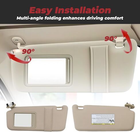 حاجب الشمس من الجانب الأيسر للسائق باللون البيج مع فتحة سقف متوافق مع Camry 2006 2007 2008 2009 2010 2011 74320-06800-E0 حاجب الشمس الداخلي in Saudi Arabia