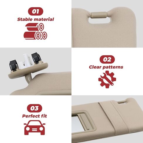 حاجب الشمس من الجانب الأيسر للسائق باللون البيج مع فتحة سقف متوافق مع Camry 2006 2007 2008 2009 2010 2011 74320-06800-E0 حاجب الشمس الداخلي in Saudi Arabia