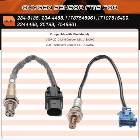 2Pcs Oxygen O2 Sensor Upstream Downstream Fit for Mini Cooper 1.6L L4 2007-2010 Replaces# 234-5135 234-4488 in Kuwait