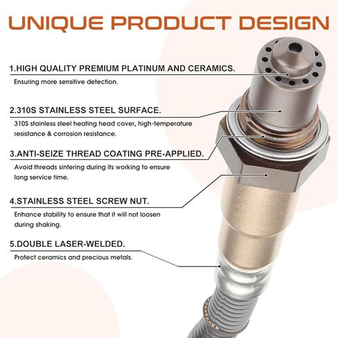 2Pcs Oxygen O2 Sensor Upstream Downstream Fit for Mini Cooper 1.6L L4 2007-2010 Replaces# 234-5135 234-4488 in Kuwait