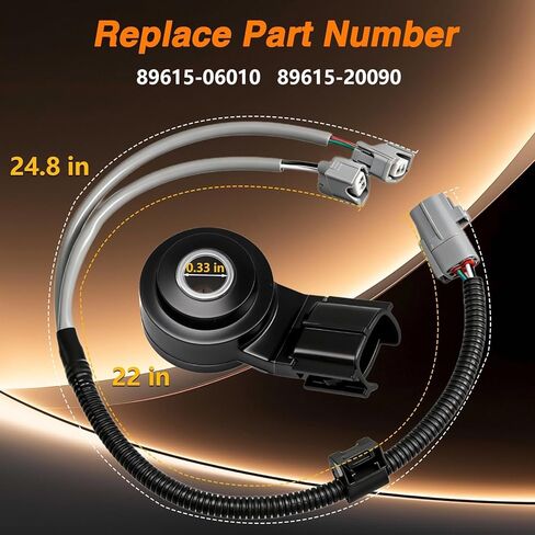 Knock Sensor and Harness Kit Compatible with Toyota 4Runner Avalon Camry Corolla Highlander Matrix Sequoia Sienna Tacoma Tacoma Venza Tundra Yaris Lexus ES330 GS430 GX470 Replace#: 89615-B6010 in Saudi Arabia