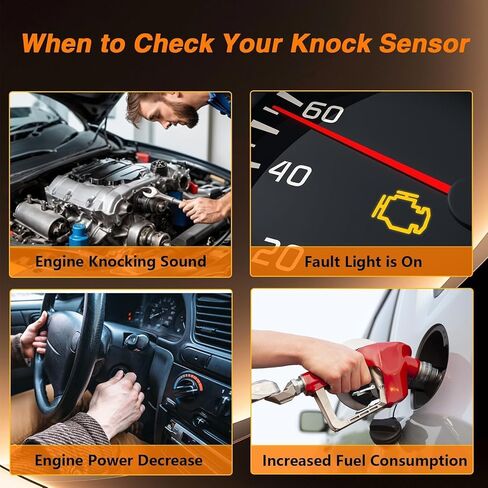 Knock Sensor and Harness Kit Compatible with Toyota 4Runner Avalon Camry Corolla Highlander Matrix Sequoia Sienna Tacoma Tacoma Venza Tundra Yaris Lexus ES330 GS430 GX470 Replace#: 89615-B6010 in Saudi Arabia