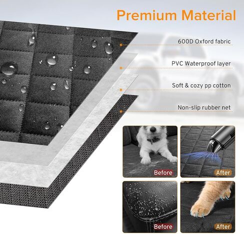 Dog Car Seat Cover for Back Seat Compatible with Toyota Camry Avalon Corolla Prius Accessories 2000-2025 2026, Waterproof & Non-Slip Car Pet Bench Rear Seat Covers in Kuwait