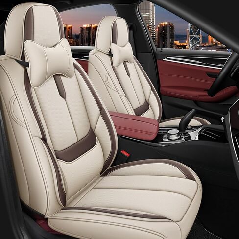 Arazi Seat Covers Full Set for Jeep Wrangler 2009-2025, Nappa Leather Car Seat Cover Full Coverage Waterproof Premium Seat Protectors (Black&Blue,5 Seats Standard) in Saudi Arabia