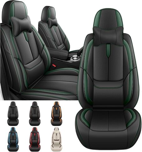 Arazi Seat Covers Full Set for Jeep Wrangler 2009-2025, Nappa Leather Car Seat Cover Full Coverage Waterproof Premium Seat Protectors (Black&Blue,5 Seats Standard) in Saudi Arabia