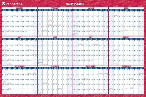 AT-A-GLANCE Vertical/Horizontal Wall Planner, 48 x 32 Inches, White and Cream, 2011 (PM326-28) in Saudi Arabia