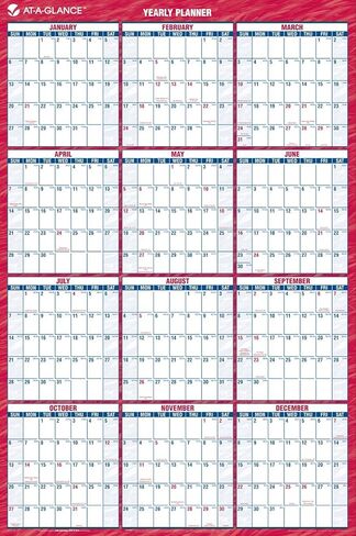 AT-A-GLANCE Vertical/Horizontal Wall Planner, 48 x 32 Inches, White and Cream, 2011 (PM326-28) in Saudi Arabia