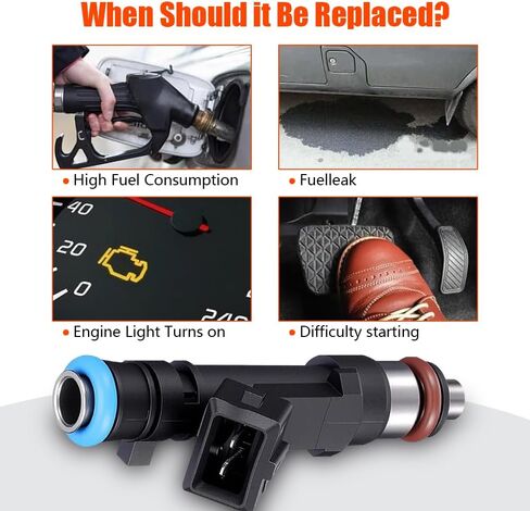 4 Pcs Fuel Injectors Set FIT Chevy Cruze 1.4L Sonic Trax Buick Encore 1.4L Turbocharged, Replaces OE 0280158205 FJ1150 2173432 55565486, 2-Pin Connector Multi-hole Spray Pattern in Kuwait