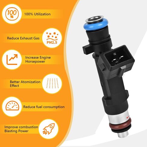 4 Pcs Fuel Injectors Set FIT Chevy Cruze 1.4L Sonic Trax Buick Encore 1.4L Turbocharged, Replaces OE 0280158205 FJ1150 2173432 55565486, 2-Pin Connector Multi-hole Spray Pattern in Kuwait