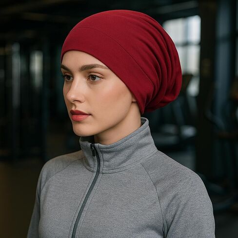 Silk Bonnet for Sleeping Women, Satin Lined Beanie for Curly Hair, Soft Adjustable Sleep Cap for Natural Hair in Saudi Arabia