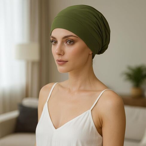 Silk Bonnet for Sleeping Women, Satin Lined Beanie for Curly Hair, Soft Adjustable Sleep Cap for Natural Hair in Saudi Arabia