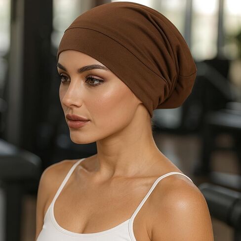 Silk Bonnet for Sleeping Women, Satin Lined Beanie for Curly Hair, Soft Adjustable Sleep Cap for Natural Hair in Saudi Arabia