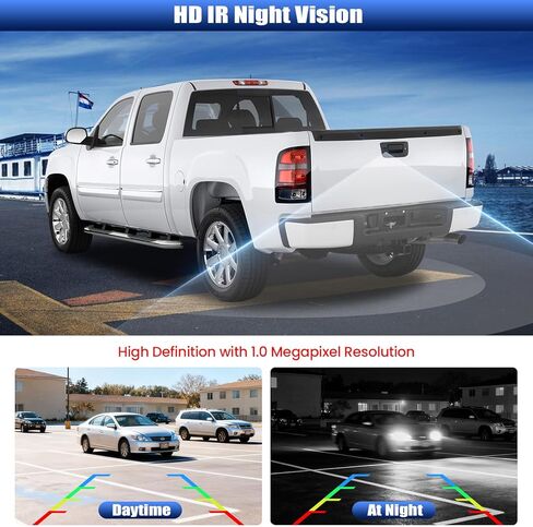 CAMECHO Tailgate Handle Back up Camera for 2007-2014 Chevrolet Chevy Silverado GMC Sierra 1500 2500 3500, IP67 Waterproof IR Night Vision Light Wide Angle AHD/CVBS/PAL Rear View Backup Camera Kit in Saudi Arabia