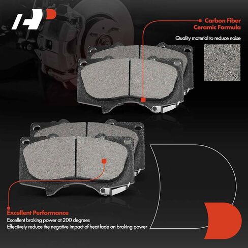 A-Premium Front and Rear Ceramic Disc Brake Pads Set Compatible with Select Toyota Models - Tacoma 2005-2023, 8 Pcs in Saudi Arabia